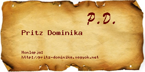 Pritz Dominika névjegykártya